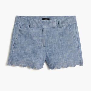 J. Crew factory Chambray Shorts Scalloped Hem
